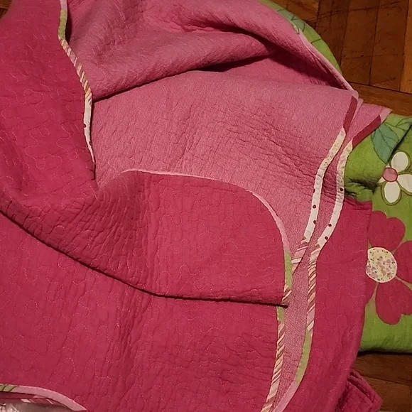 [Item 55] 100% quilt with sham Queen size reversible- girls